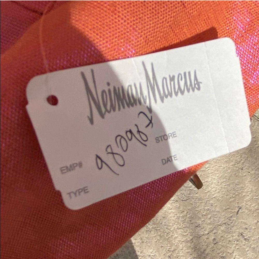 Tracy Reese (Neiman Marcus) NWT orange linen blend coat with pink sheen / 8 - Picture 9 of 9